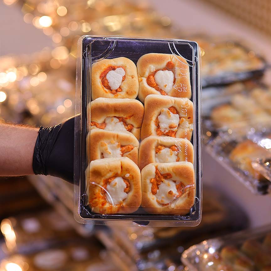 Chicken and cheese pastry plate