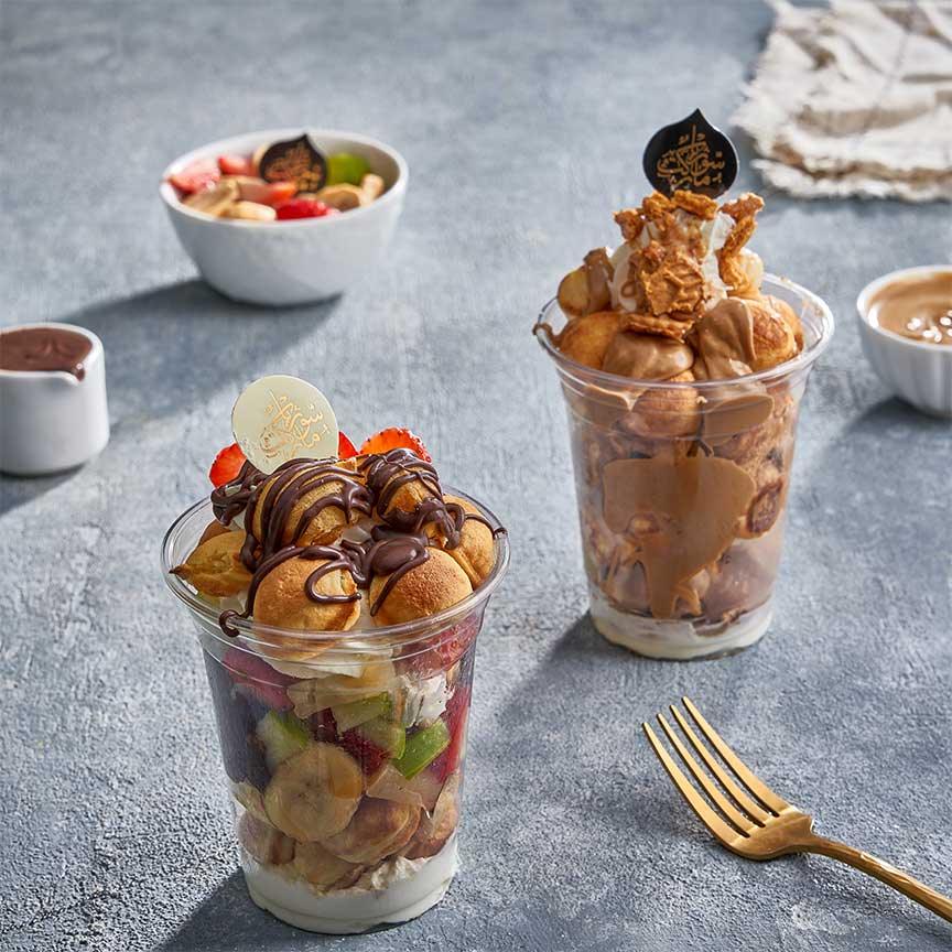 كاس وافل فواكه